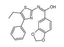 1,3-Benzodioxole-5-carboxamide,N-(5-ethyl-4-phenyl-2-thiazolyl)-(9CI) structure