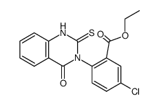 5-chloro-2-(4-oxo-2-thioxo-1,4-dihydro-2H-quinazolin-3-yl)-benzoic acid ethyl ester结构式