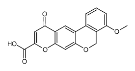 4-Methoxy-11-oxo-5H,11H-6,8-dioxa-benzo[a]anthracene-9-carboxylic acid结构式