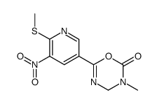 3-methyl-6-(6-methylsulfanyl-5-nitro-pyridin-3-yl)-3,4-dihydro-[1,3,5]oxadiazin-2-one Structure