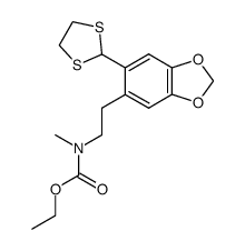 [2-(6-[1,3]dithiolan-2-yl-benzo[1,3]dioxol-5-yl)-ethyl]-methyl-carbamic acid ethyl ester Structure