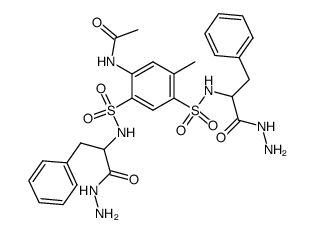 N-[2,4-Bis-(1-hydrazinocarbonyl-2-phenyl-ethylsulfamoyl)-5-methyl-phenyl]-acetamide Structure