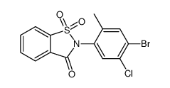 2-(4-bromo-5-chloro-2-methyl-phenyl)-1,1-dioxo-1,2-dihydro-1λ6-benzo[d]isothiazol-3-one结构式