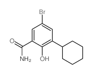 5-bromo-3-cyclohexyl-2-hydroxy-benzamide structure