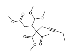 methyl 4-acetyl-4-methoxycarbonyl-3-dimethoxymethyl-6-nonynoate Structure