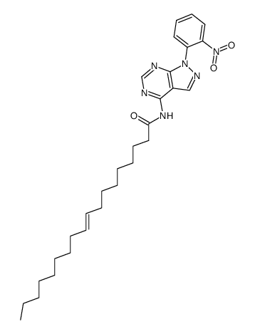 octadec-9-enoic acid 1-(2-nitro-phenyl)-1H-pyrazolo[3,4-d]pyrimidin-4-ylamide Structure