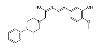 N-[(E)-(3-hydroxy-4-methoxyphenyl)methylideneamino]-2-(4-phenylpiperazin-1-yl)acetamide结构式