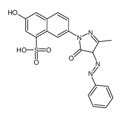 3-hydroxy-7-(3-methyl-5-oxo-4-phenyldiazenyl-4H-pyrazol-1-yl)naphthalene-1-sulfonic acid Structure