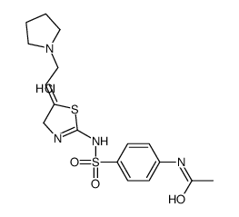 Acetamide, N-(4-(((5-(2-(1-pyrrolidinyl)ethylidene)-4,5-dihydro-2-thia zolyl)amino)sulfonyl)phenyl)-, monohydrochloride picture