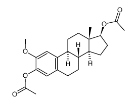 3,17β-diacetoxy-2-methoxy-estra-1,3,5(10)-triene结构式