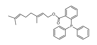 (E)-1-[2-(diphenylphosphanyl)benzoyloxy]-3,7-dimethyl-2,6-octadiene Structure