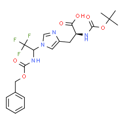 1-[1-[[(benzyloxy)carbonyl]amino]-2,2,2-trifluoroethyl]-N-(tert-butoxycarbonyl)-L-histidine Structure