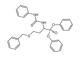 diphenyl [(RS)-1-(3-phenylthioureido)-3-(benzylsulfanyl)propyl]phosphonate结构式