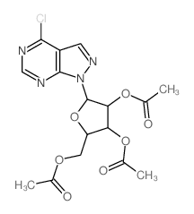 [3,4-diacetyloxy-5-(5-chloro-2,4,8,9-tetrazabicyclo[4.3.0]nona-2,4,7,10-tetraen-9-yl)oxolan-2-yl]methyl acetate结构式