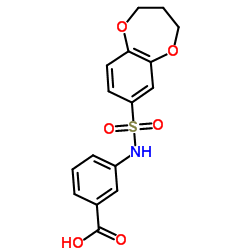 3-[(3,4-Dihydro-2H-1,5-benzodioxepin-7-ylsulfonyl)amino]benzoic acid结构式