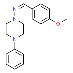 N-[(Z)-(4-methoxyphenyl)methylidene]-4-phenylpiperazin-1-amine structure