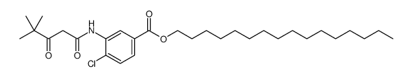 Benzoic acid, 4-chloro-3-[(4,4-dimethyl-1,3-dioxopentyl)amino]-, hexadecyl ester Structure