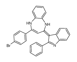 4-(4-bromophenyl)-2-(2-phenylindol-3-ylidene)-1,5-dihydro-1,5-benzodiazepine结构式