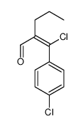 2-[chloro(4-chlorophenyl)methylene]valeraldehyde structure