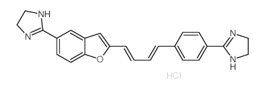 2-[4-[(1E,3E)-4-[5-(4,5-dihydro-1H-imidazol-2-yl)-1-benzofuran-2-yl]buta-1,3-dienyl]phenyl]-4,5-dihydro-1H-imidazole,hydrochloride Structure