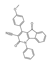 4-(p-methoxyphenyl)-3-cyano-5-oxoindeno<1,2-b>pyridine(1-phenyl)-2-one结构式