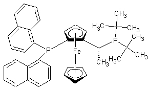 (R)-1-{(S)-2-[DI(1-NAPHTHYL)PHOSPHINO]FERROCENYL}ETHYLDI-TERT.-BUTYLPHOSPHINE picture