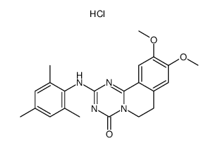 2-mesitylamino-9,10-dimethoxy-6,7-dihydro-4H-1,3,5-triazino<2,1-a>isoquinolin-4-one hydrochloride结构式