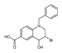 6-Quinolinecarboxylic acid, 3-bromo-1,2,3,4-tetrahydro-4-hydroxy-1-(phenylmethyl)结构式