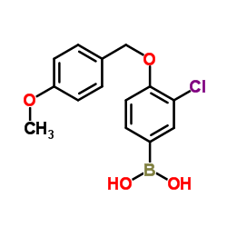 {3-Chloro-4-[(4-methoxybenzyl)oxy]phenyl}boronic acid结构式