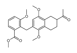 2-Acetyl-6-(2-carboxymethoxy-6-methoxybenzyl)-5,8-dimethoxy-1,2,3,4-tetrahydronaphthalene Structure