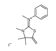 3,4,4-Trimethyl-5-methylene-2-(methyl-phenyl-amino)-4,5-dihydro-thiazol-3-ium; iodide Structure