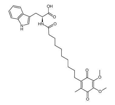 10-(2,3-dimethoxy-5-methyl-1,4-benzoquinon-6-yl)decanoyl-L-tryptophan Structure