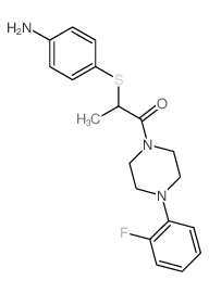 [4-({2-[4-(2-Fluorophenyl)piperazin-1-yl]-1-methyl-2-oxoethyl}thio)phenyl]amine结构式