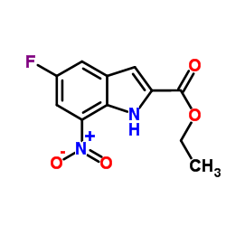Ethyl 5-fluoro-7-nitro-1H-indole-2-carboxylate structure