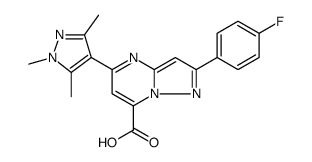 Pyrazolo[1,5-a]pyrimidine-7-carboxylic acid, 2-(4-fluorophenyl)-5-(1,3,5-trimethyl-1H-pyrazol-4-yl) Structure