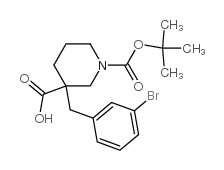 1-n-boc-3-(3-bromobenzyl) piperidine-3-carboxylic acid结构式