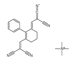 N,N,N-Trimethylmethanaminium (2E)-1,1-dicyano-2-[3-(2,2-dicyanovi nyl)-2-phenyl-2-cyclohexen-1-ylidene]ethanide Structure