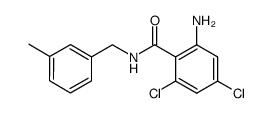 2-amino-4,6-dichloro-N-(3-methyl-benzyl)-benzamide结构式