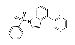 1-(phenylsulfonyl)-4-pyrazin-2-yl-1H-indole结构式