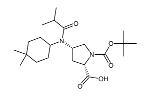 (4S)-1-BOC-4-[(4,4-dimethylcyclohexyl)(isobutyryl)amino]-L-proline Structure