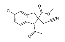 methyl 1-acetyl-5-chloro-2-(cyanomethyl)-2,3-dihydro-1H-indole-2-carboxylate结构式