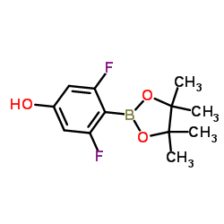 3,5-二氟-4-(4,4,5,5-四甲基-1,3,2-二氧杂硼烷-2-基)苯酚结构式