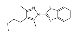 2-(4-butyl-3,5-dimethylpyrazol-1-yl)-1,3-benzothiazole结构式