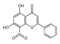 5,7-dihydroxy-8-nitro-2-phenylchromen-4-one结构式