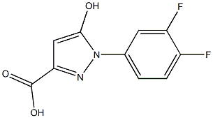 1-(3,4-difluoro-phenyl)-5-hydroxy-1H-pyrazole-3-carboxylic acid结构式