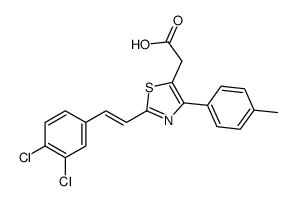 2-[2-[(E)-2-(3,4-dichlorophenyl)ethenyl]-4-(4-methylphenyl)-1,3-thiazol-5-yl]acetic acid结构式