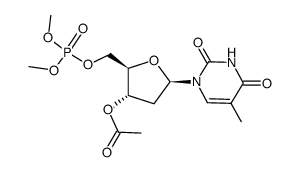 3'-O-acetylthymidine 5'-(dimethyl phosphate)结构式