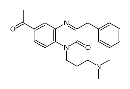 6-acetyl-3-benzyl-1-[3-(dimethylamino)propyl]quinoxalin-2-one结构式