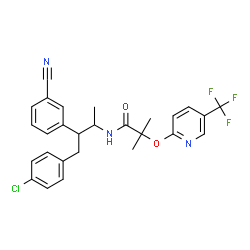 N-((2S,3S)-4-(4-CHLOROPHENYL)-3-(3-CYANOPHENYL)BUTAN-2-YL)-2-METHYL-2-(5-(TRIFLUOROMETHYL)PYRIDIN-2-YLOXY)PROPANAMIDE结构式