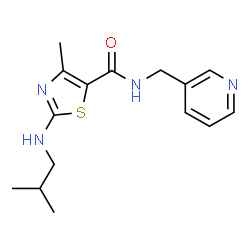 4-methyl-2-[(2-methylpropyl)amino]-N-(pyridin-3-ylmethyl)-1,3-thiazole-5-carboxamide结构式